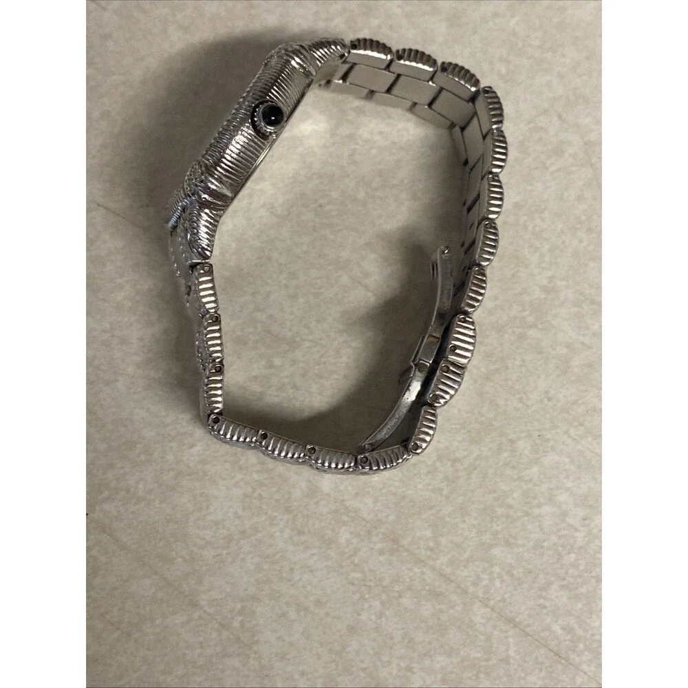 Judith Ripka 925 Sterling Silver Watch Swiss Movement MOP Dial Crystal Bracelet